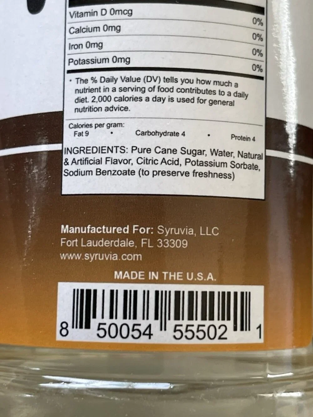 Syruvia Coconut Pure Cane Sugar , Coffee Syrup – 750ml~25.4 fl oz  Exp 8/2027